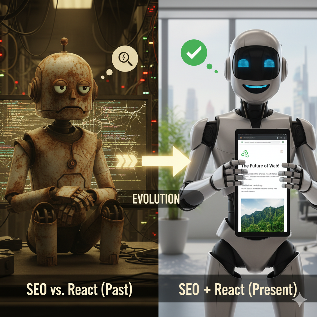 The evolution of React JS and SEO: from challenge to opportunity.